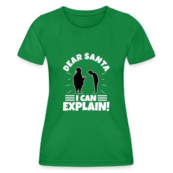 Dear santa i can explain - Women's Functional T-Shirt - kelly green - Front - AI Model Female 172 dark (172cm)