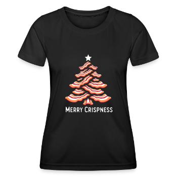Merry Crispness Christmas Tree Bacon - Women's Functional T-Shirt - black - Front - AI Model Female 172 light (172cm)