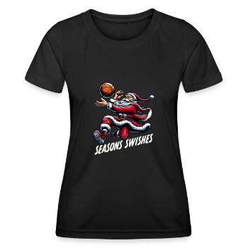 Noël Père Noël saisons Swishes - T-shirt sport Femme - noir - Devant - AI Model Female 172 light (172cm)