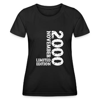2000 November Limited Edition 23. Geburtstag Deko - Frauen Funktions-T-Shirt - Schwarz - Vorne - AI Model Female 172 light (172cm)