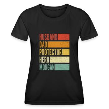 Morgan nom papa cadeau - T-shirt sport Femme - noir - Devant - AI Model Female 172 light (172cm)