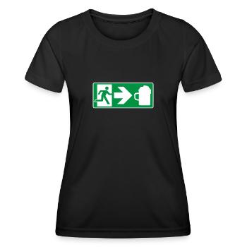 Sortie de secours Bière - T-shirt sport Femme - noir - Devant - AI Model Female 172 light (172cm)