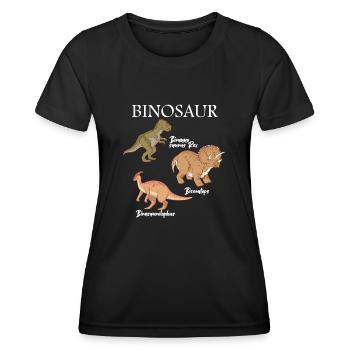 Bisexuel Dinosaure Binosaure Bi Pride Coming Out - T-shirt sport Femme - noir - Devant - AI Model Female 172 light (172cm)