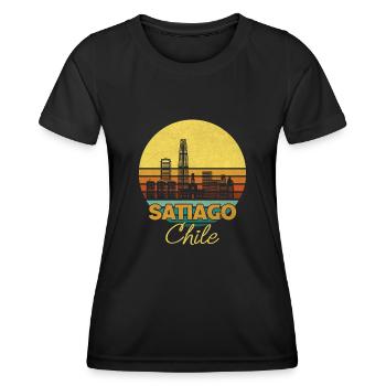 Santiago Chile Retro Städtereisen Vintage Chilenen - Frauen Funktions-T-Shirt - Schwarz - Vorne - AI Model Female 172 light (172cm)