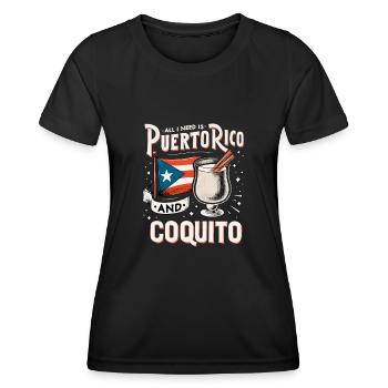 Porto Rico Lait de poule portoricain - T-shirt sport Femme - noir - Devant - AI Model Female 172 light (172cm)