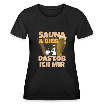 Bier Wellness Saunagänger Saunieren Saunierer Saun - Frauen Funktions-T-Shirt - Schwarz - Vorne - AI Model Female 172 light (172cm)
