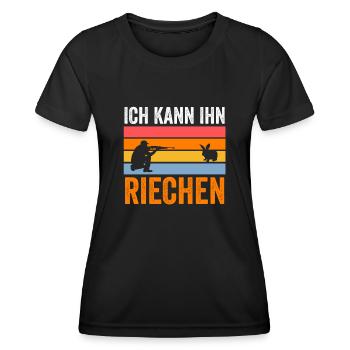 Hasenjäger Hasenjagd Kaninchenjagd Jäger - Frauen Funktions-T-Shirt - Schwarz - Vorne - AI Model Female 172 light (172cm)