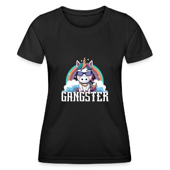 Licorne Gangsta - T-shirt sport Femme - noir - Devant - AI Model Female 172 light (172cm)