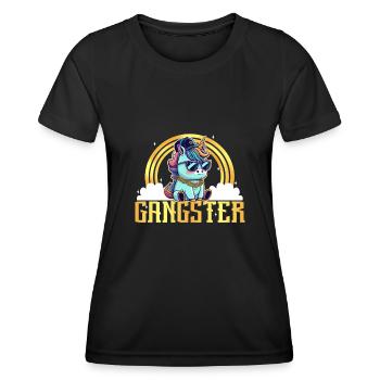 Gangsta Unicorn - Frauen Funktions-T-Shirt - Schwarz - Vorne - AI Model Female 172 light (172cm)