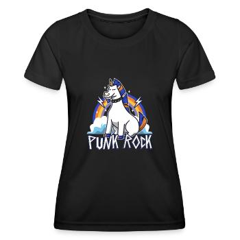 Licorne punk rock - T-shirt sport Femme - noir - Devant - AI Model Female 172 light (172cm)