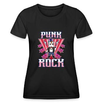 Licorne punk rock - T-shirt sport Femme - noir - Devant - AI Model Female 172 light (172cm)