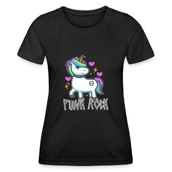 Licorne punk rock - T-shirt sport Femme - noir - Devant - AI Model Female 172 light (172cm)