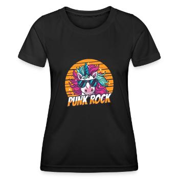 Licorne punk rock - T-shirt sport Femme - noir - Devant - AI Model Female 172 light (172cm)