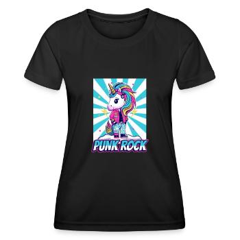 Punk Rock Unicorn - Frauen Funktions-T-Shirt - Schwarz - Vorne - AI Model Female 172 light (172cm)