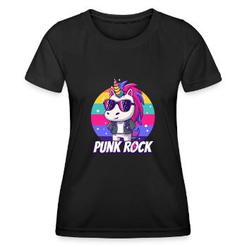 Licorne punk rock - T-shirt sport Femme - noir - Devant - AI Model Female 172 light (172cm)