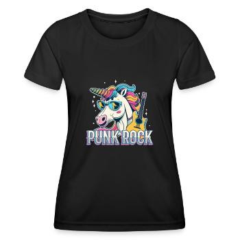 Licorne punk rock - T-shirt sport Femme - noir - Devant - AI Model Female 172 light (172cm)