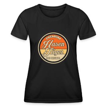 Hasenjäger Hasenjagd Kaninchenjagd Jäger - Frauen Funktions-T-Shirt - Schwarz - Vorne - AI Model Female 172 light (172cm)