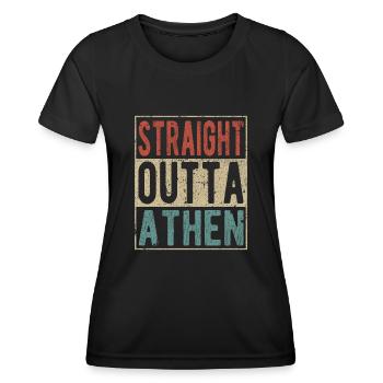Direkt aus Athen heraus - Frauen Funktions-T-Shirt - Schwarz - Vorne - AI Model Female 172 light (172cm)