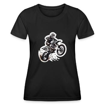 Motocross Moto Motocross Pilote Motocross Motocross - T-shirt sport Femme - noir - Devant - AI Model Female 172 light (172cm)
