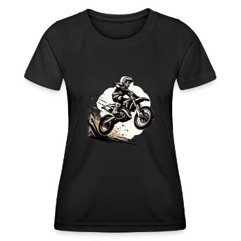 Motocross Moto Motocross Pilote Motocross Motocross - T-shirt sport Femme - noir - Devant - AI Model Female 172 light (172cm)