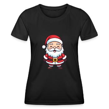 Père Noël Père Noël - T-shirt sport Femme - noir - Devant - AI Model Female 172 light (172cm)