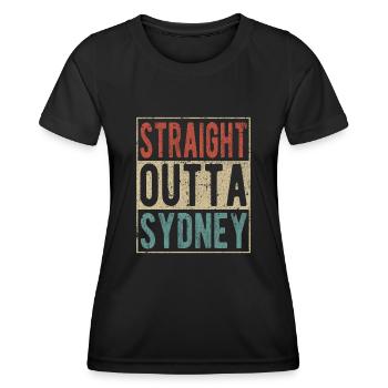 Direkt aus Sydney - Frauen Funktions-T-Shirt - Schwarz - Vorne - AI Model Female 172 light (172cm)