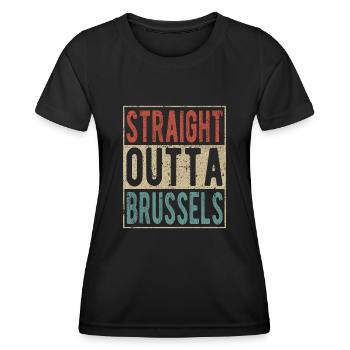 Direkt aus Brüssel - Frauen Funktions-T-Shirt - Schwarz - Vorne - AI Model Female 172 light (172cm)