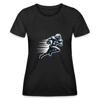 Footballspieler American Football Quarterback - Frauen Funktions-T-Shirt - Schwarz - Vorne - AI Model Female 172 light (172cm)