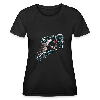 Footballspieler American Football Quarterback - Frauen Funktions-T-Shirt - Schwarz - Vorne - AI Model Female 172 light (172cm)