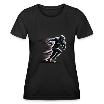 Footballspieler American Football Quarterback - Frauen Funktions-T-Shirt - Schwarz - Vorne - AI Model Female 172 light (172cm)