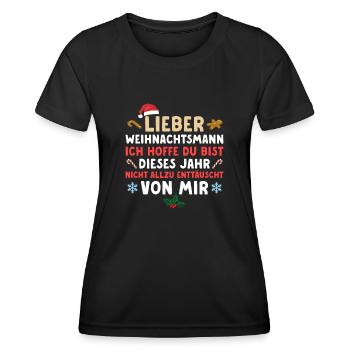 Weihnachten Humor Unartig - Frauen Funktions-T-Shirt - Schwarz - Vorne - AI Model Female 172 light (172cm)