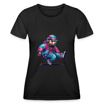 Bär Bären Bärenkopf Bär Braunbär Bären - Frauen Funktions-T-Shirt - Schwarz - Vorne - AI Model Female 172 light (172cm)
