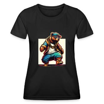 Bär Bären Bärenkopf Bär Braunbär Bären - Frauen Funktions-T-Shirt - Schwarz - Vorne - AI Model Female 172 light (172cm)
