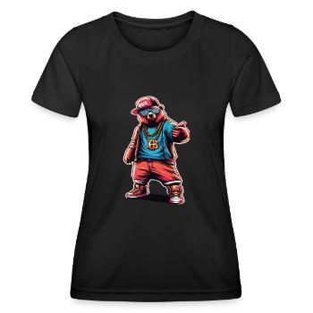 Bär Bären Bärenkopf Bär Braunbär Bären - Frauen Funktions-T-Shirt - Schwarz - Vorne - AI Model Female 172 light (172cm)