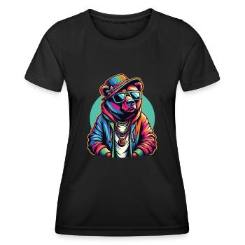 Bär Bären Bärenkopf Bär Braunbär Bären - Frauen Funktions-T-Shirt - Schwarz - Vorne - AI Model Female 172 light (172cm)