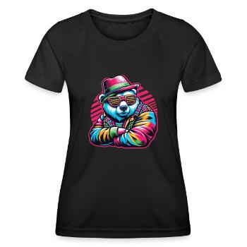 Bär Bären Bärenkopf Bär Braunbär Bären - Frauen Funktions-T-Shirt - Schwarz - Vorne - AI Model Female 172 light (172cm)