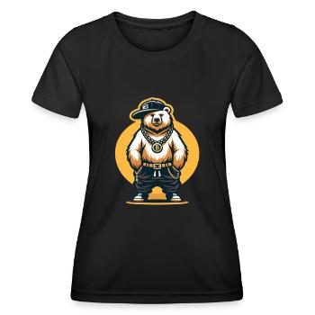 Bär Bären Bärenkopf Bär Braunbär Bären - Frauen Funktions-T-Shirt - Schwarz - Vorne - AI Model Female 172 light (172cm)