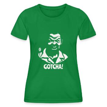 Caught! Crazy man and creepy guy - Women's Functional T-Shirt - kelly green - Front - AI Model Female 172 dark (172cm)