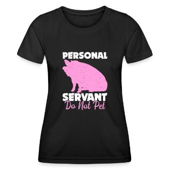 Pig Domestic Pig Poop-bellied Pig - Women's Functional T-Shirt - black - Front - AI Model Female 172 light (172cm)