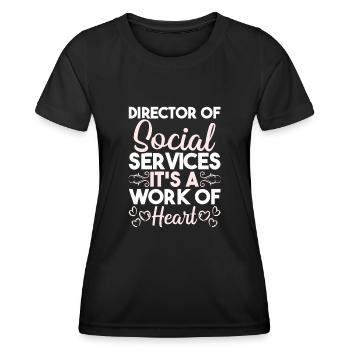 Beruf Direktor Der Sozialen Dienste Soziales - Frauen Funktions-T-Shirt - Schwarz - Vorne - AI Model Female 172 light (172cm)