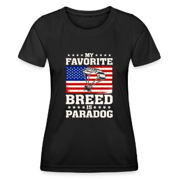Fallschirm Militär Fallschirmspringen - Frauen Funktions-T-Shirt - Schwarz - Vorne - AI Model Female 172 light (172cm)