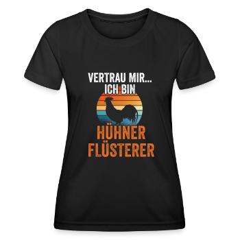 Huhn Hühnerstall Bauernhof Bauer Landwirt Hühner - Frauen Funktions-T-Shirt - Schwarz - Vorne - AI Model Female 172 light (172cm)