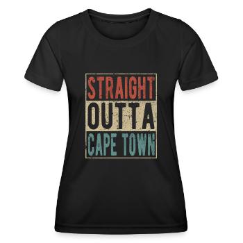 Direkt aus Kapstadt heraus - Frauen Funktions-T-Shirt - Schwarz - Vorne - AI Model Female 172 light (172cm)