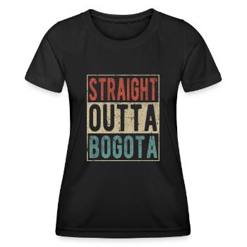 Tout droit sorti de Bogota - T-shirt sport Femme - noir - Devant - AI Model Female 172 light (172cm)