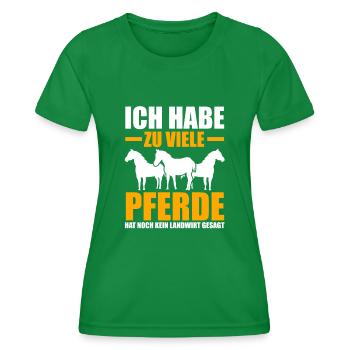 Pferd Reiten Bauernhof Bauer Pferdebesitzer Pferde - Frauen Funktions-T-Shirt - Kelly Green - Vorne - AI Model Female 172 dark (172cm)