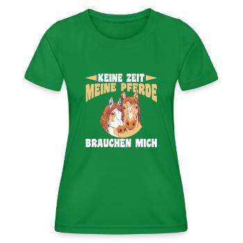 Pferd Reiten Bauernhof Bauer Pferdebesitzer Pferde - Frauen Funktions-T-Shirt - Kelly Green - Vorne - AI Model Female 172 dark (172cm)