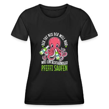 Der tut nix der will nur wie ein achtarmiger - Frauen Funktions-T-Shirt - Schwarz - Vorne - AI Model Female 172 light (172cm)