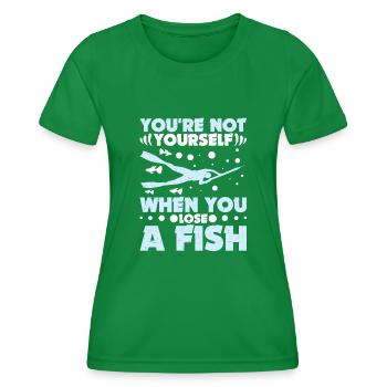 Chasse sous-marine, Arbalète, Plongeur, Chasse sous-marine - T-shirt sport Femme - vert - Devant - AI Model Female 172 dark (172cm)