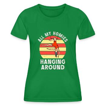 Zirkus Luftseiden Aeralist Akrobatik Trapez - Frauen Funktions-T-Shirt - Kelly Green - Vorne - AI Model Female 172 dark (172cm)