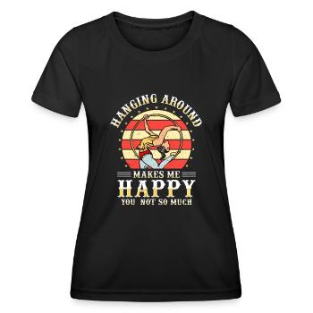 Circus, Aerial Silks, Aeralist, Acrobatics, Trapeze - Women's Functional T-Shirt - black - Front - AI Model Female 172 light (172cm)